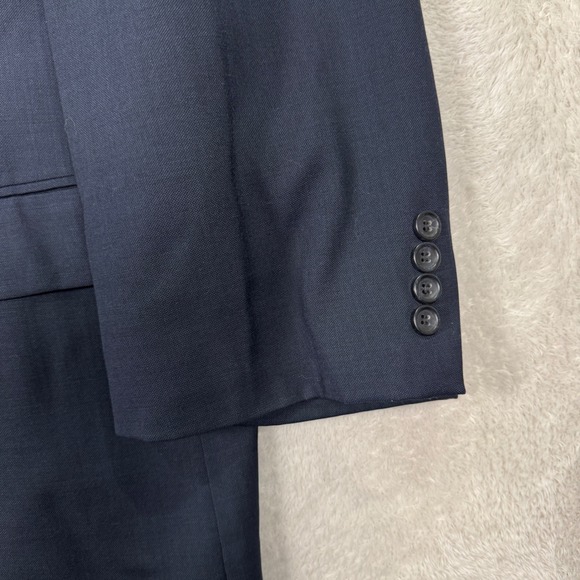 Pronto Uomo Platinum Mens 60R Big & Tall Navy Blue Wool Suit Jacket Blazer EUC - Picture 3 of 12